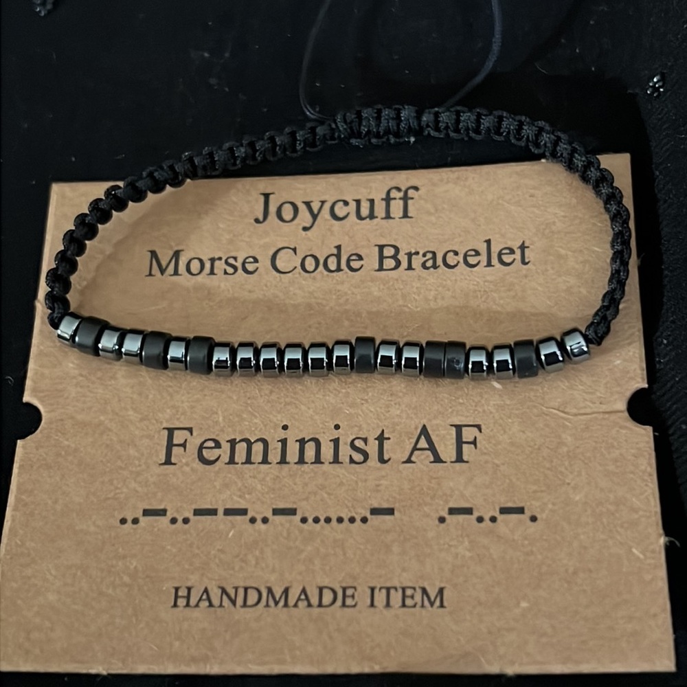 Feminist Morse Code bracelet